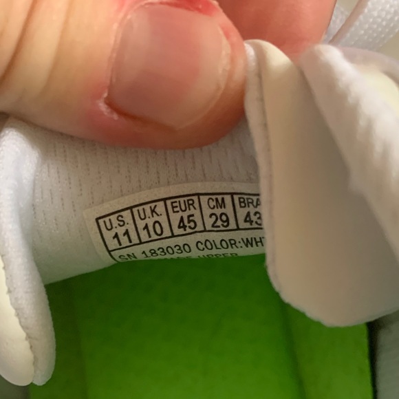 White and Neon Green Skechers Sneakers - Picture 5 of 5